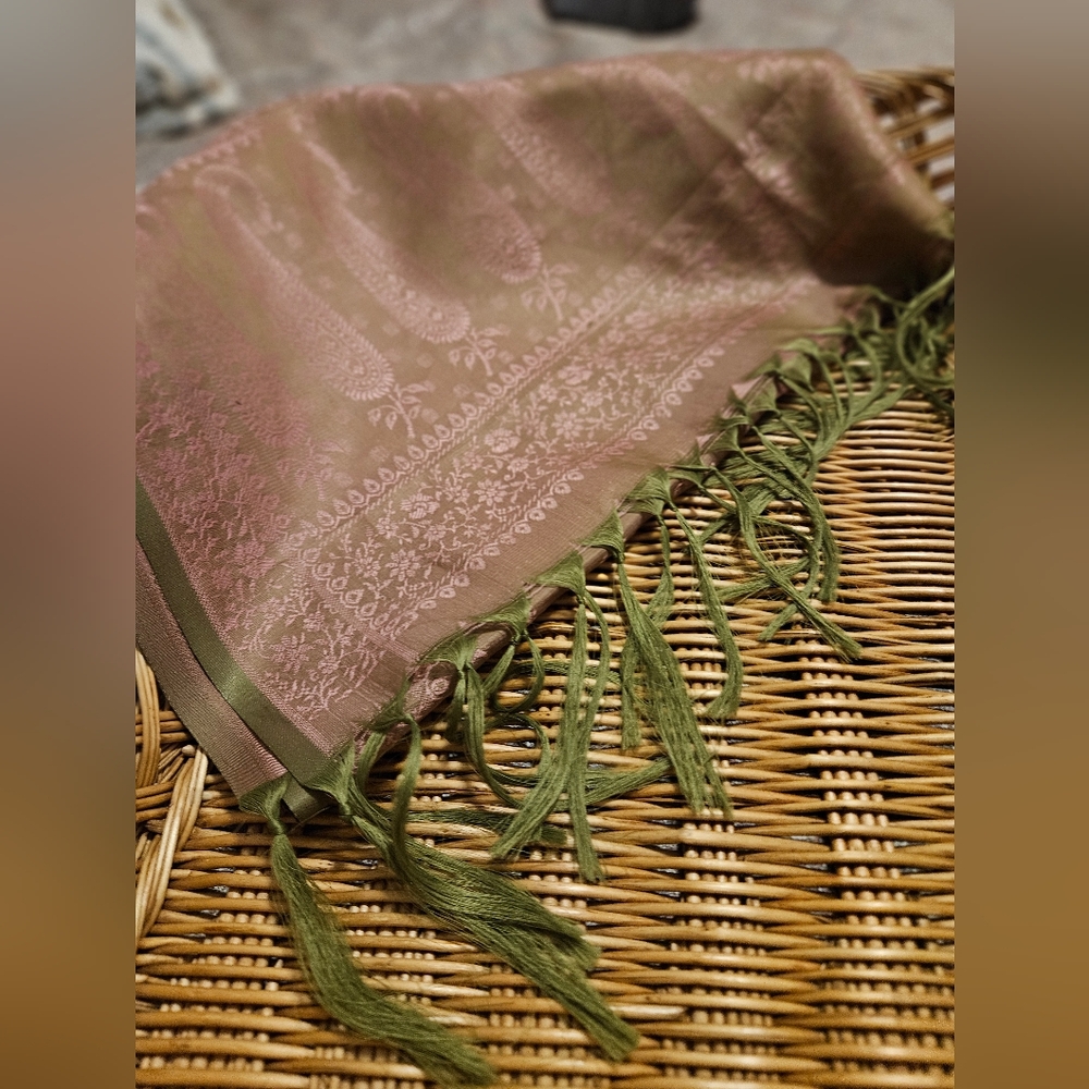Pink and green scarf or shrug